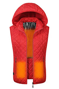 Heated Vest for Girls with Rechargeable Battery Pack Included - 7v Smart Warming Hooded Vest