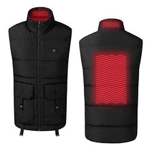 Load image into Gallery viewer, Heated Vest for Teenagers Black - Lightweight Electric Heating 7v Smart Warming Vest - Rechargeable Battery Pack Included