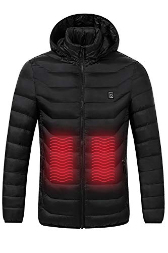 Heated Super Lightweight Jacket with Rechargeable Battery Pack Included for Men and Women Black