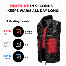 Load image into Gallery viewer, Boys (Juniors, Teenagers) Heated Vest - Electric Heating 7v Smart Warming Vest - Rechargeable Battery Pack Included