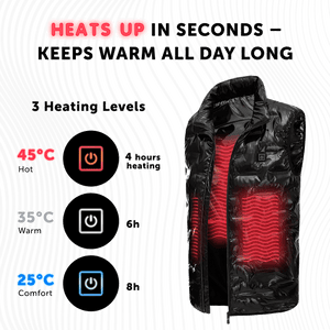 Boys (Juniors, Teenagers) Heated Vest - Electric Heating 7v Smart Warming Vest - Rechargeable Battery Pack Included