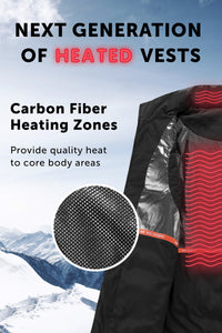 Heated Vest for Teenagers Black - Lightweight Electric Heating 7v Smart Warming Vest - Rechargeable Battery Pack Included